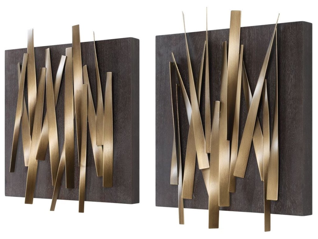 Crosshatch Metal Wall Decor, S/2 - image 3
