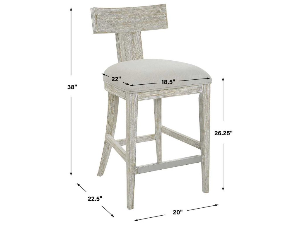 Idris Counter Stool, White - image 7
