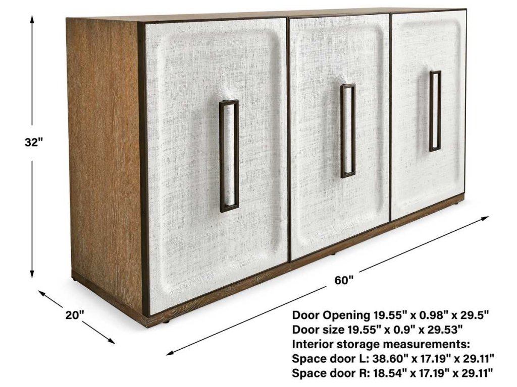 White Linen 3 Door Cabinet - image 8