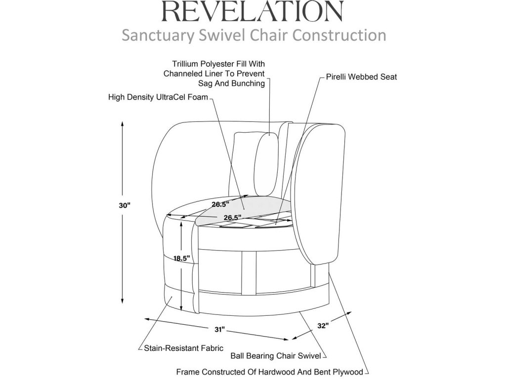 Sanctuary Swivel Chair - Thatched Butterscotch - image 4