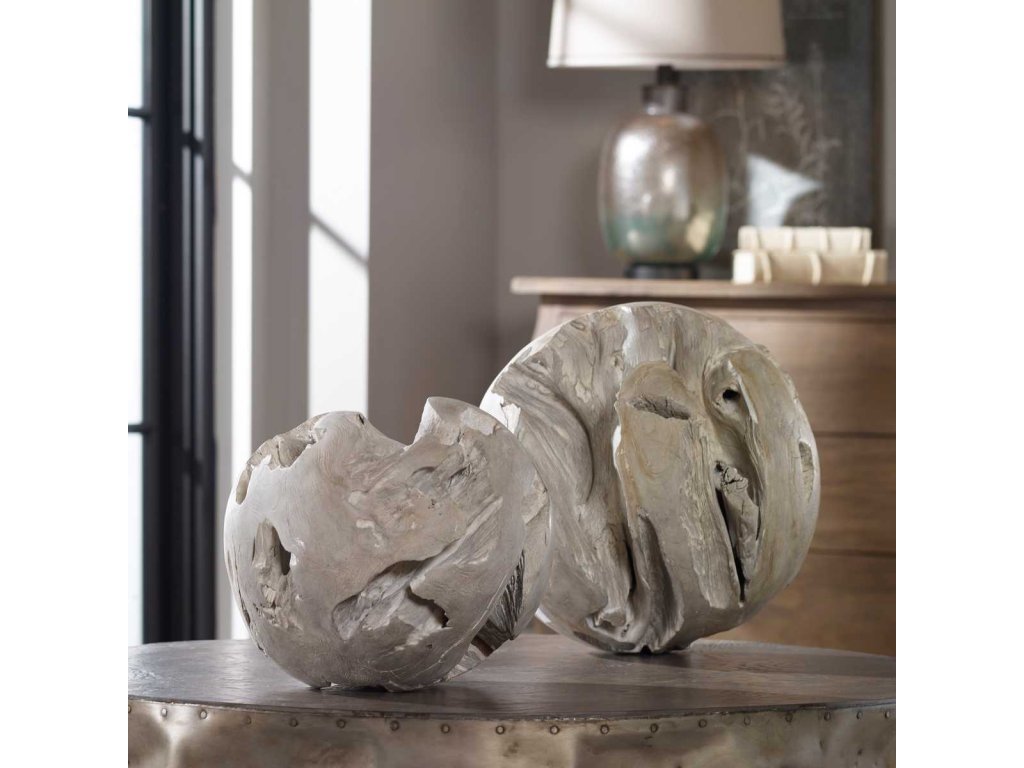 Ermanno Teak Outdoor Balls, S/2 - image 1