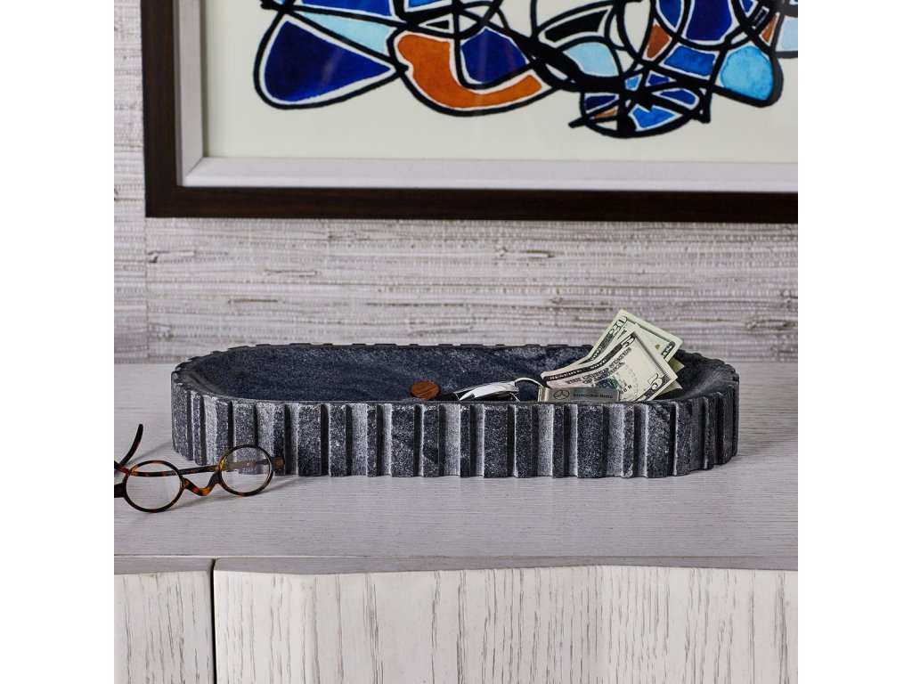 Big Pill Bowl/Tray - Black And White Marble - image 1