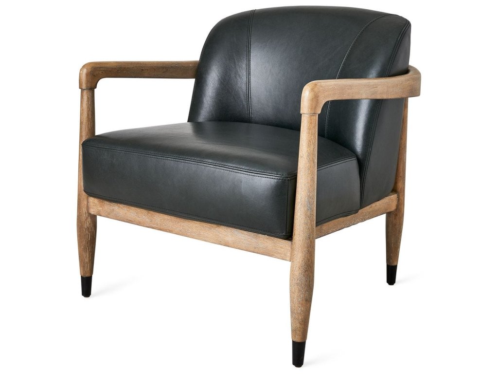 June Accent Chair - Black Leather - main image
