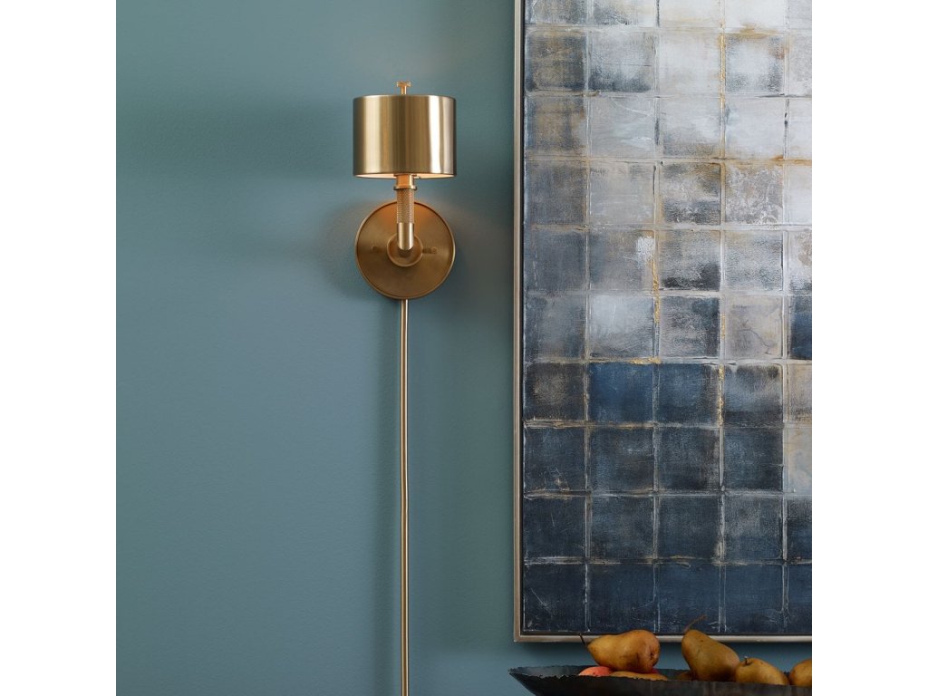 Knurl, 1 Lt Sconce - Brass - image 1