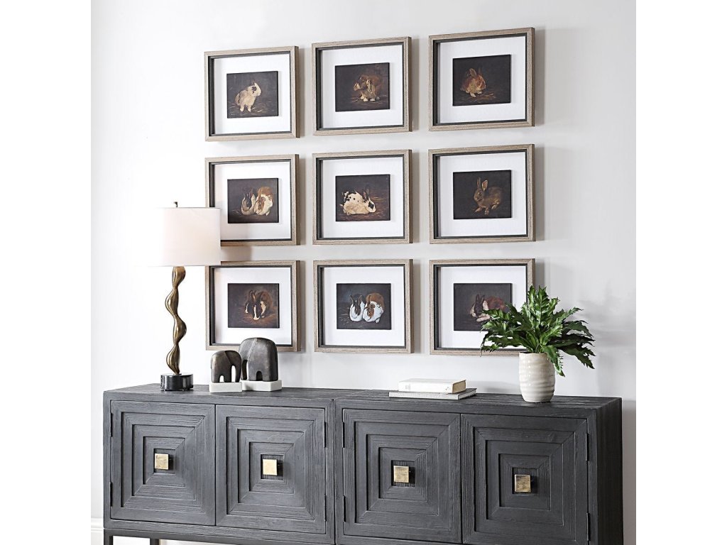 Resting Bunny Framed Prints, S/9 - image 2