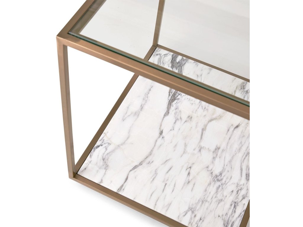 Floating Plane End Table - Marble/Brass - image 4