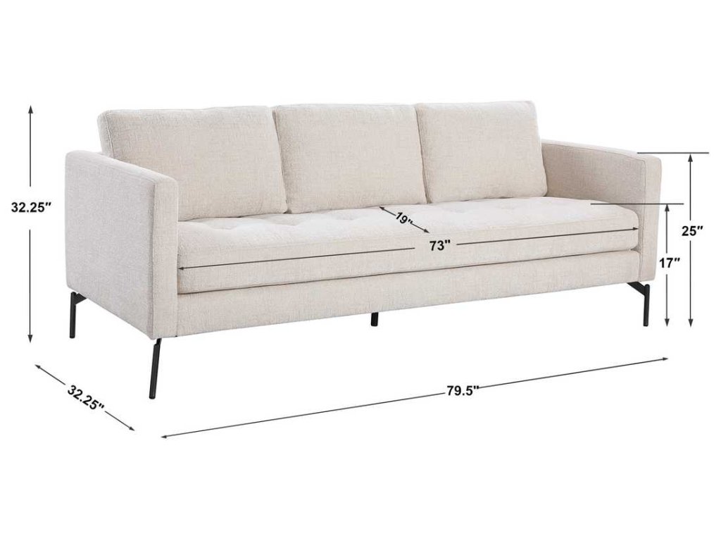 Ventura Sofa - Ivory Chenille - image 7