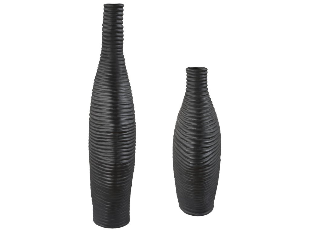 Duostacked Vases, Black, S/2 - image 4