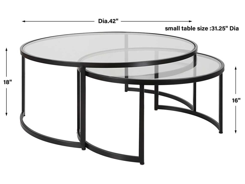Rhea Nesting Coffee Tables, Black, S/2 - image 6
