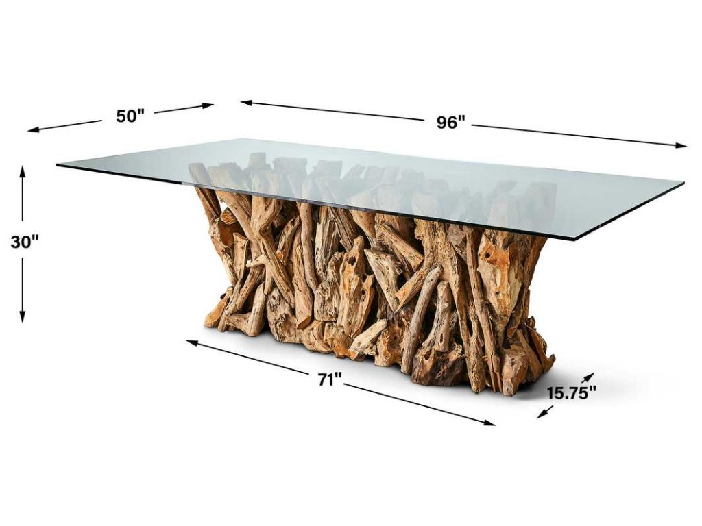 Teak Root Dining Table - Rectangle Natural, 2 Cartons - image 5