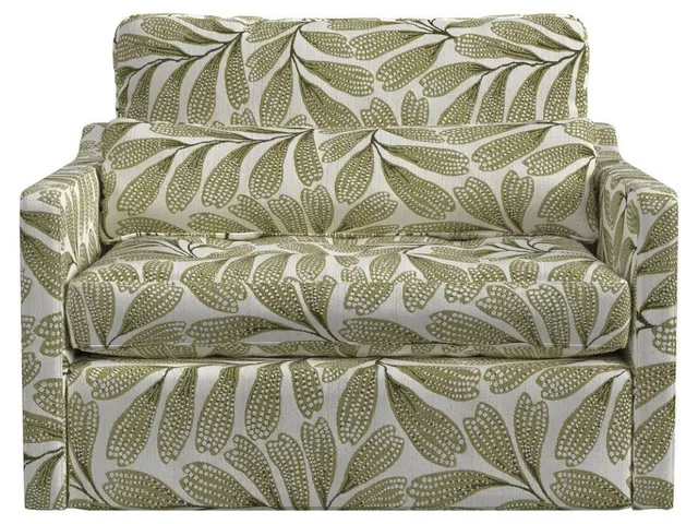 Slope Tufted Swivel Chair-And-A-Half - Hedge Green