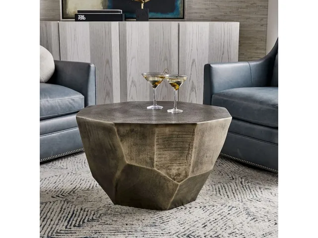 Cathenna Coffee Table - Antiqued Nickel Medium