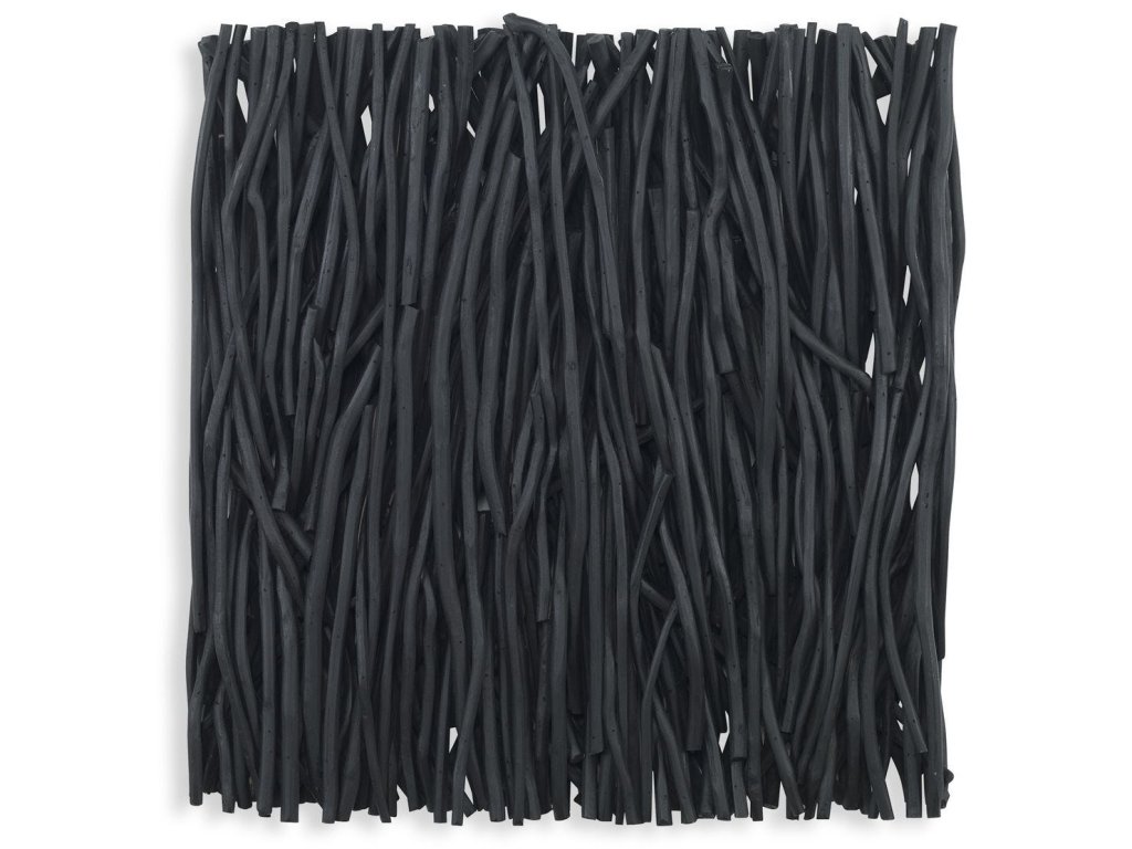 Gathered Teak Square Wood Wall Decor, Black - main image