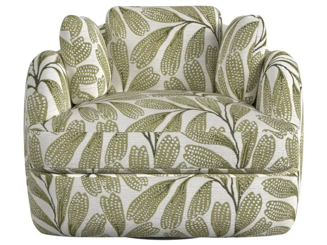 Scoop And A Half Swivel Chair - Hedge Green