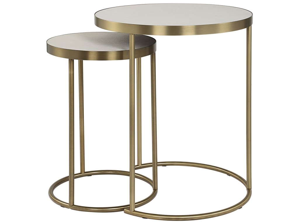Aragon Nesting Tables, S/2, White - image 4