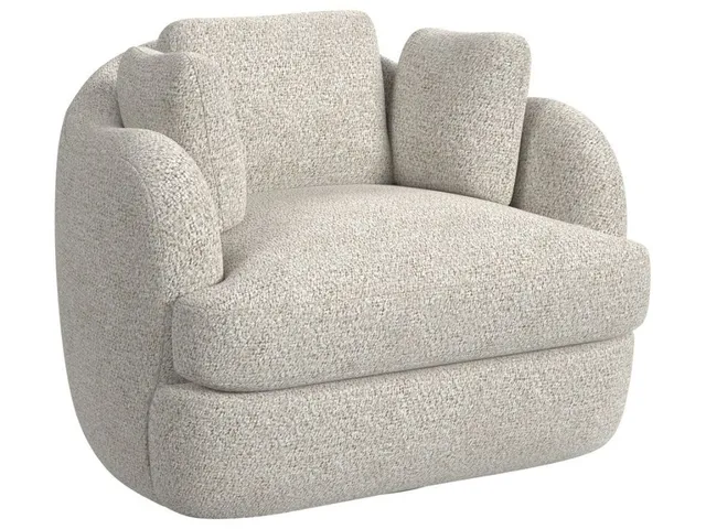 Scoop And A Half Swivel Chair - Snuggle Vanilla