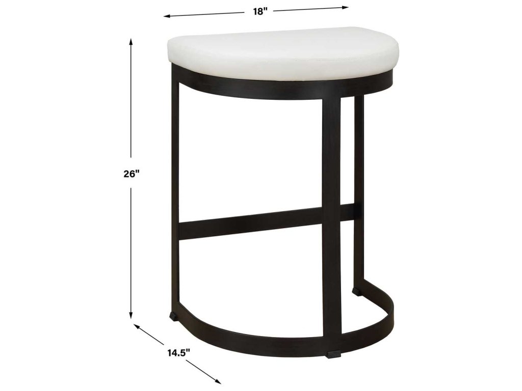 Ivanna Counter Stool, Black - White - image 7