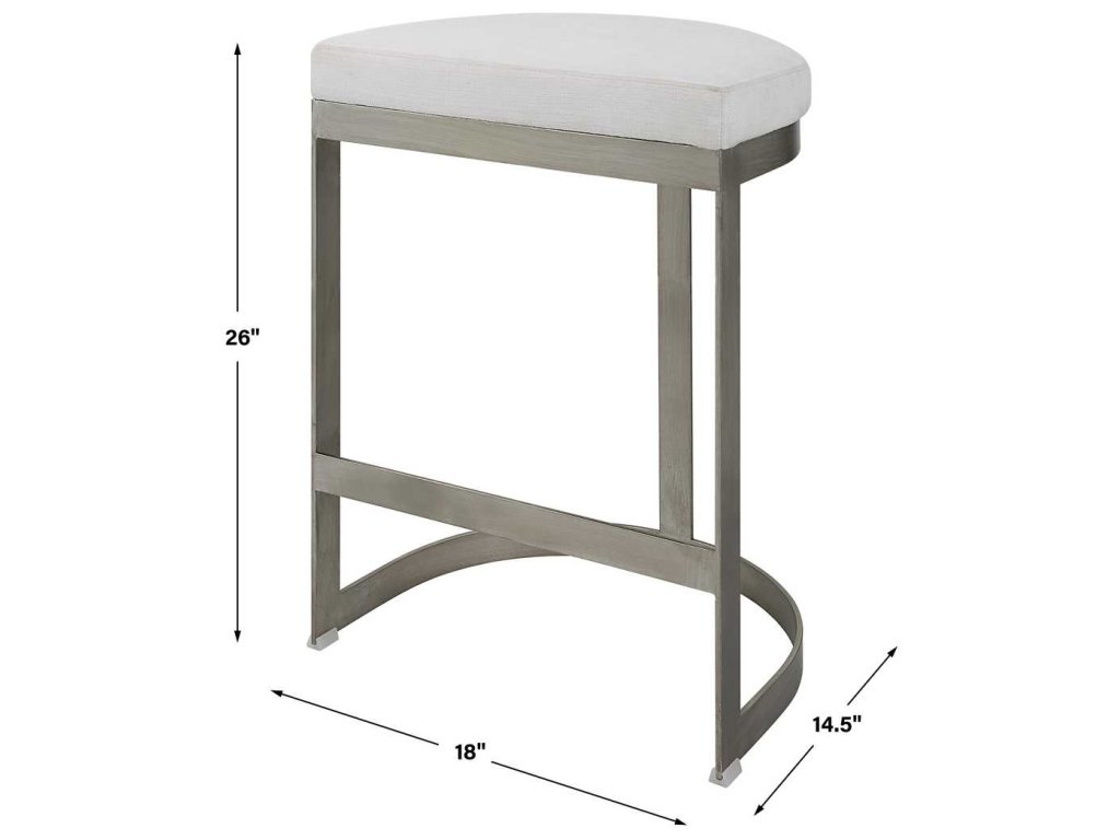 Ivanna Counter Stool, Silver - White - image 8