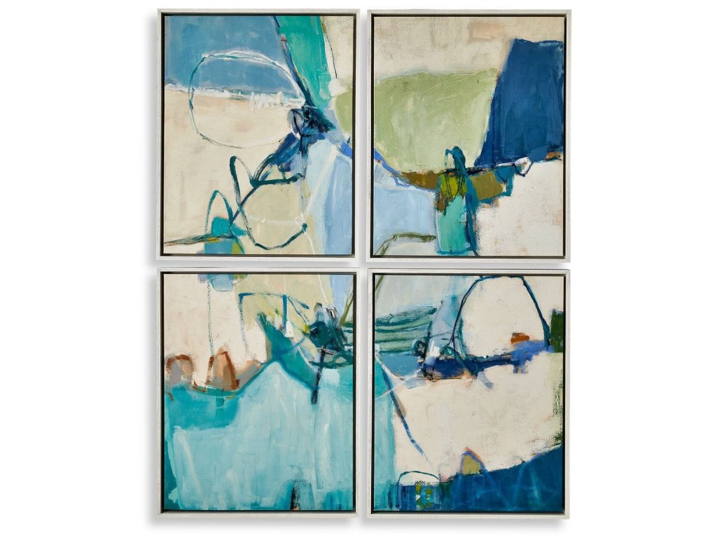 Cool Outlook Framed Canvases, S/4 - main image