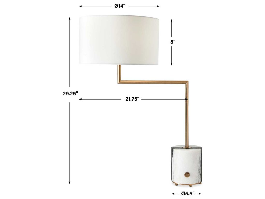 Pivot Table Lamp - Panda Marble/Brass - image 6