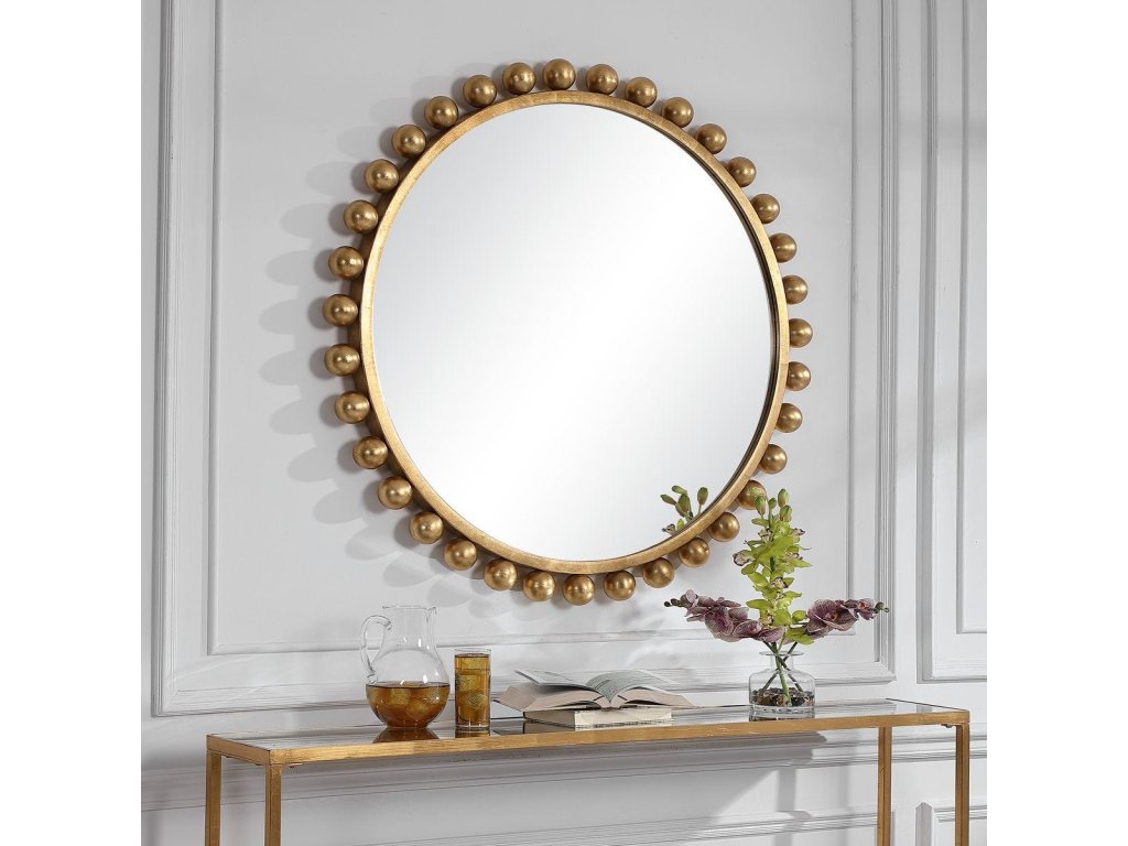 Cyra Round Mirror, Gold - image 5