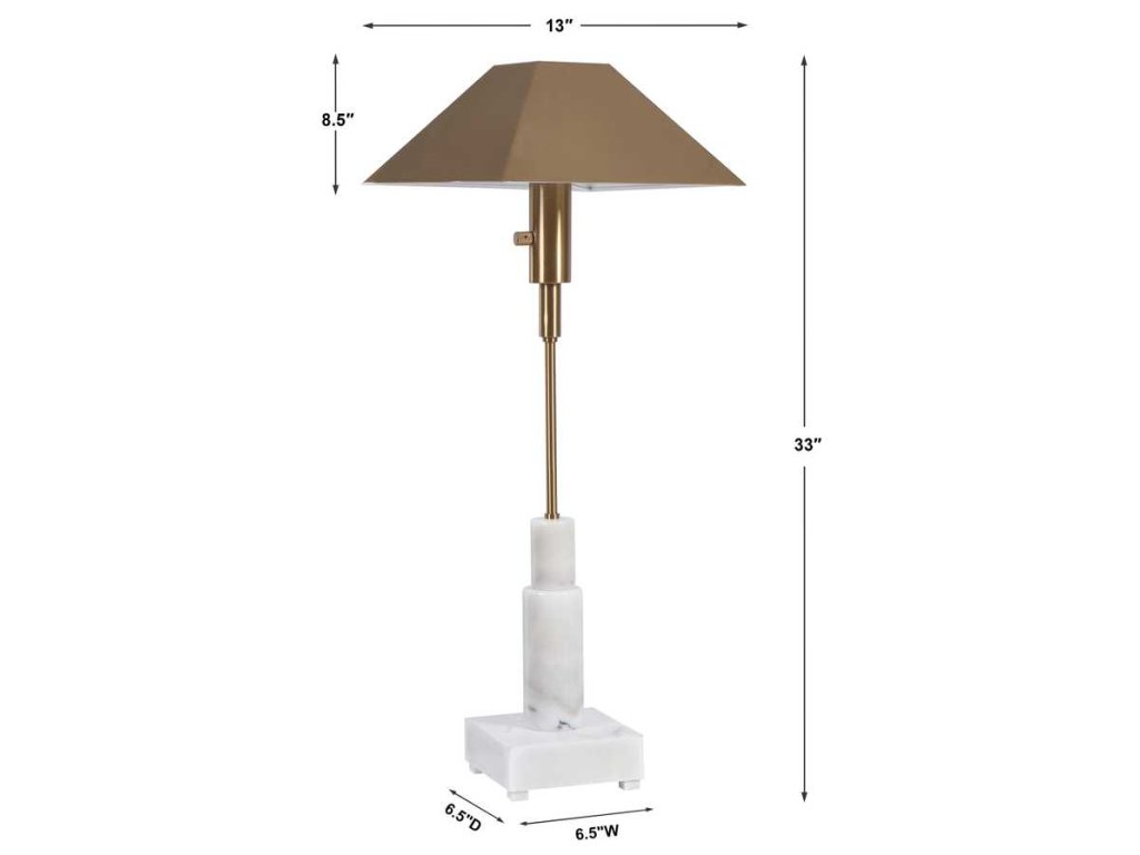Telescope Buffet Lamp - White Marble/Brass - image 8