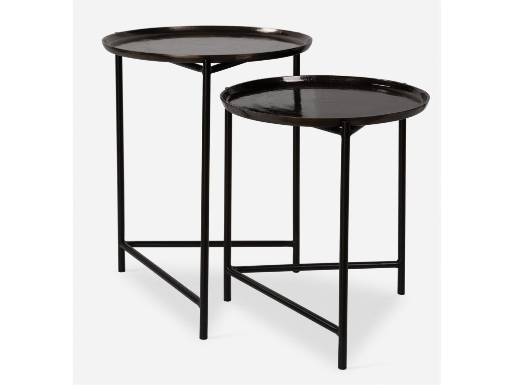 Burnett Nesting Tables, Dark Nickel, S/2 - main image