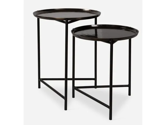 Burnett Nesting Tables, Dark Nickel, S/2