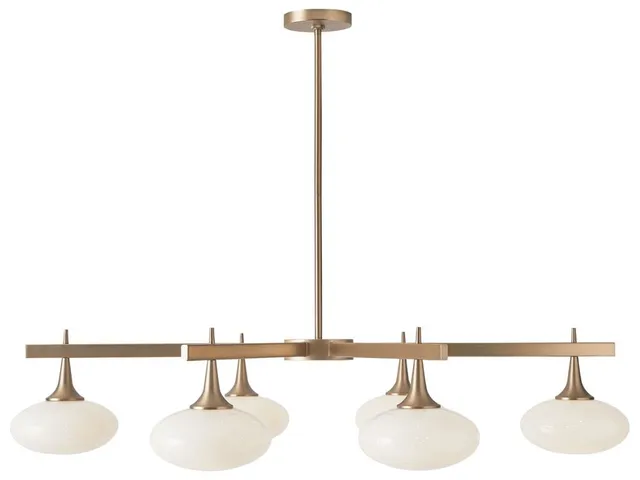 Suspension, 6 Lt Chandelier - Rich Brass