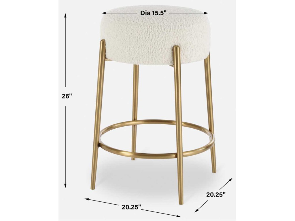 Arles Counter Stool, Brass - image 5