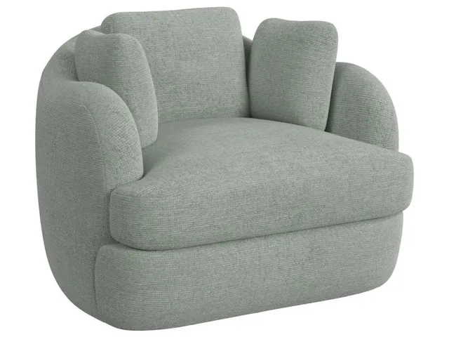 Scoop And A Half Swivel Chair - Criss Cross Sea Salt
