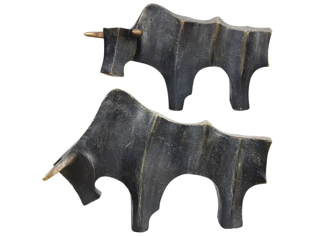 Regal Bull Sculptures, S/2 - image 4