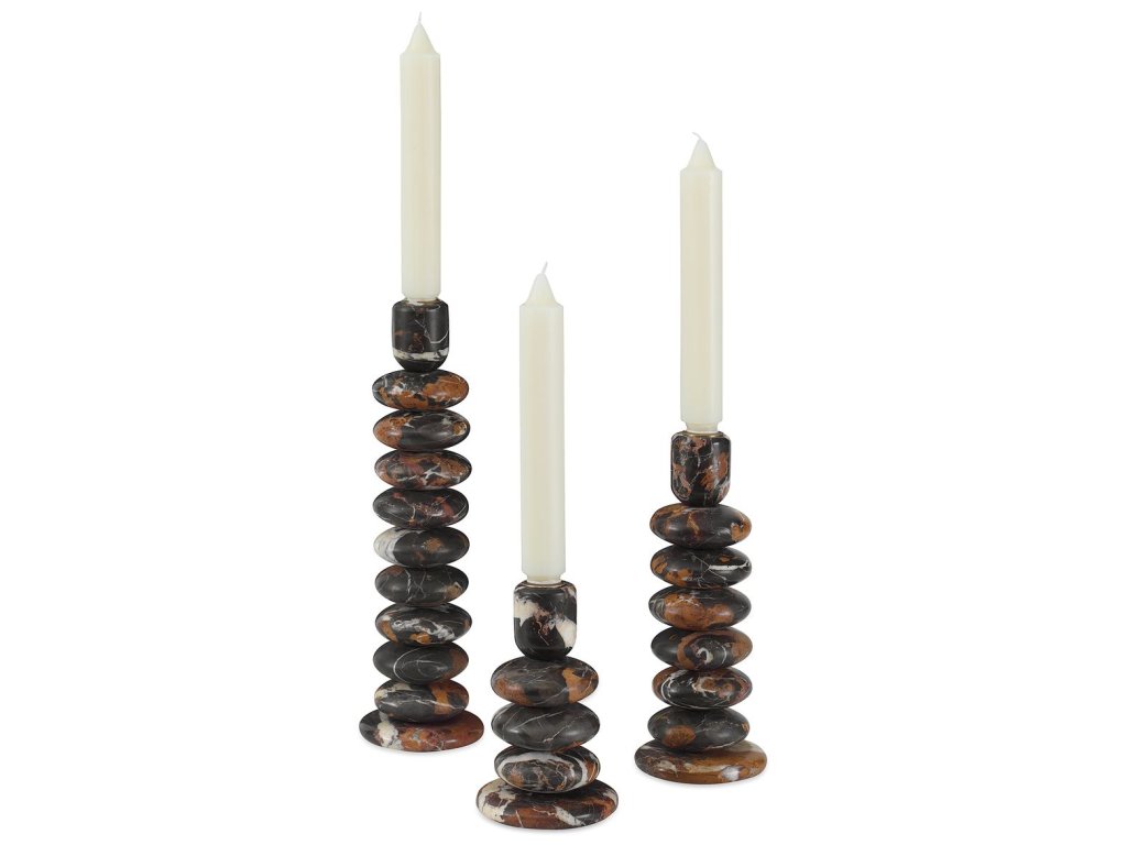 Washed Stones Candleholders, S/3 - image 3