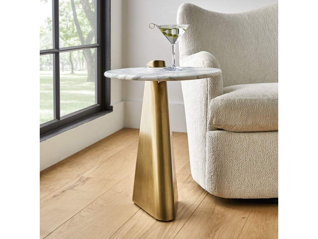 Strum Accent Table - Arabescato Marble - image 2