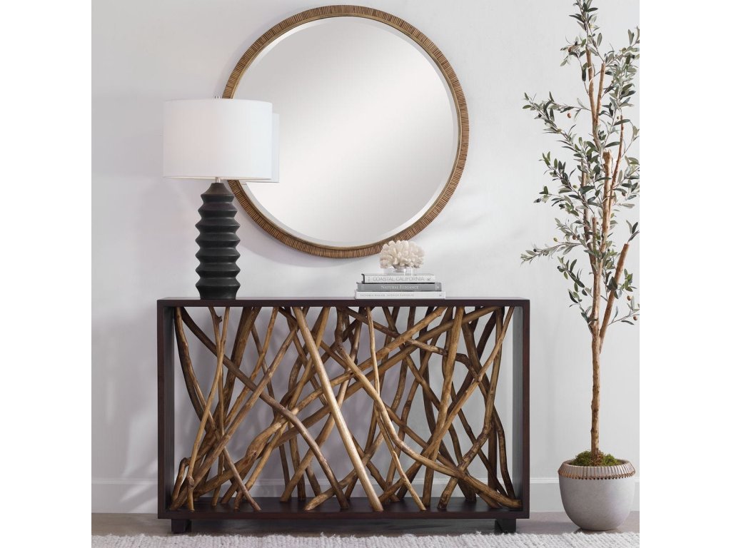 Teak Maze Console Table - image 1