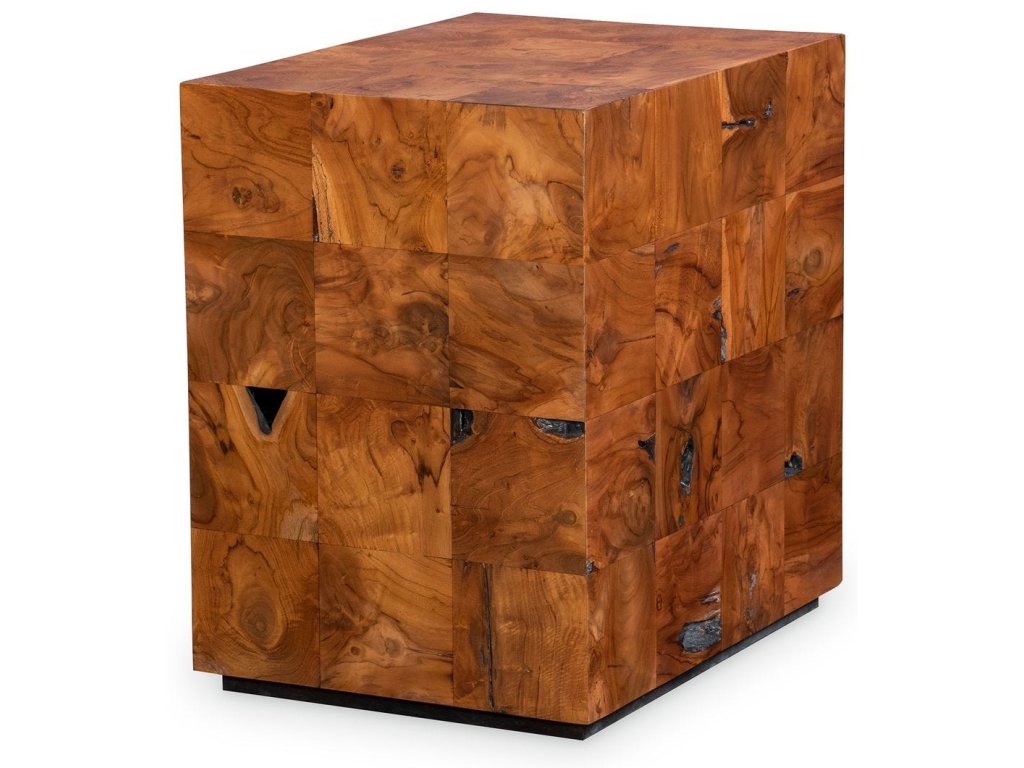 Teak Tac Toe End Table - Caramel - image 2