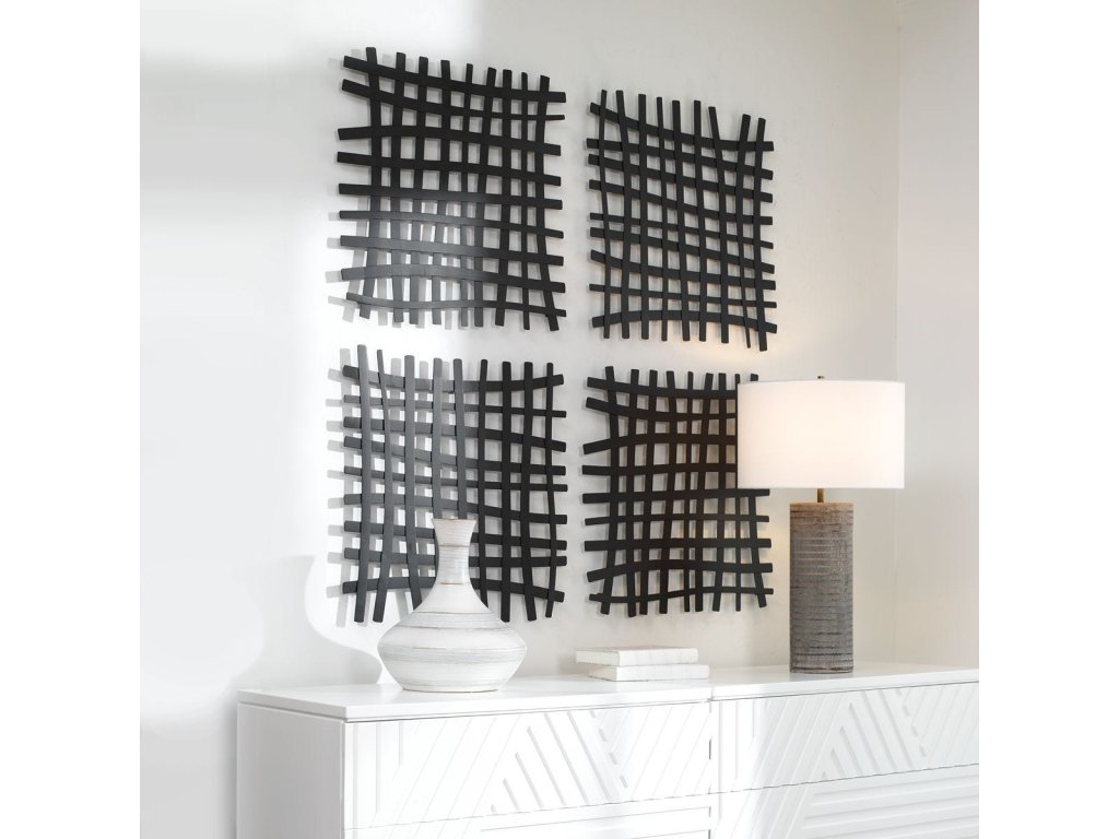Gridlines Metal Wall Decor, Black - image 4