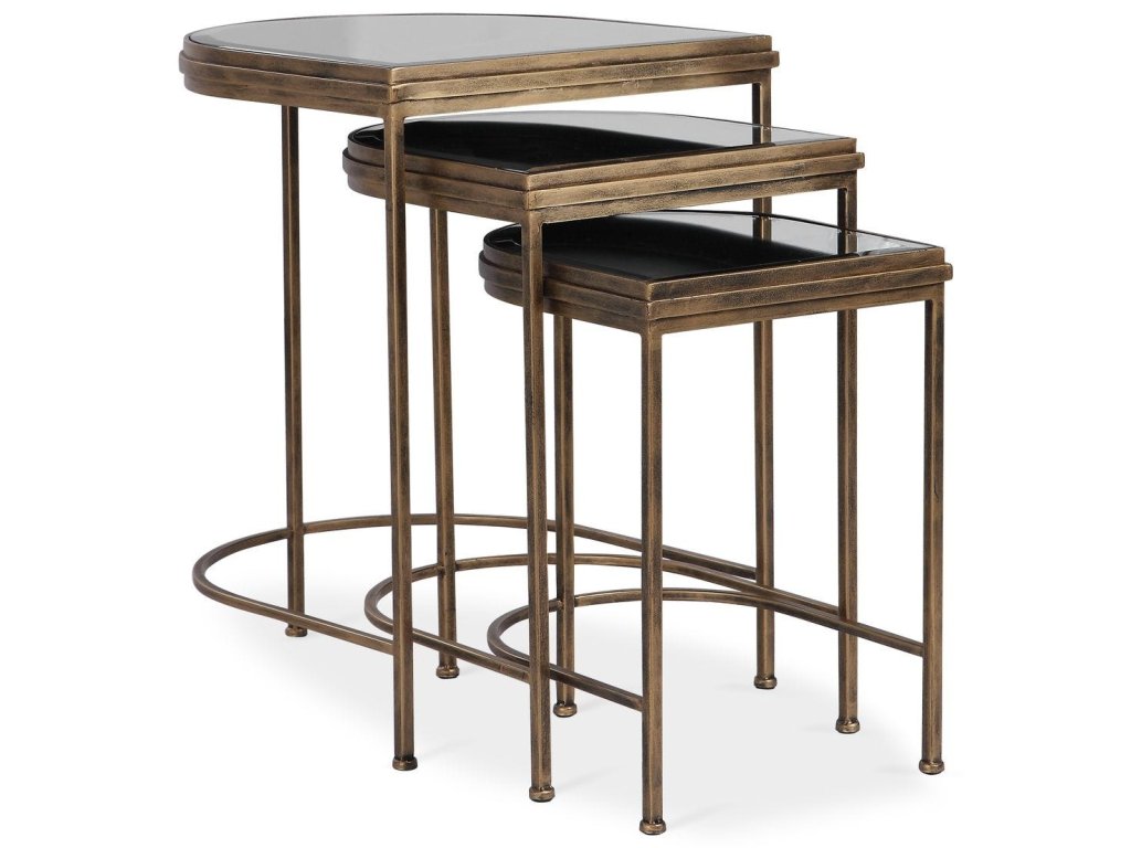 India Nesting Tables, Gold, S/3 - main image