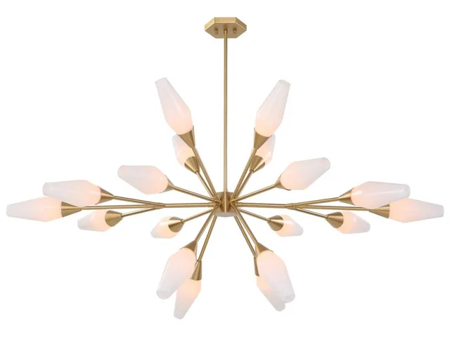 Agapanthus, 18 Lt Pendant - Brass