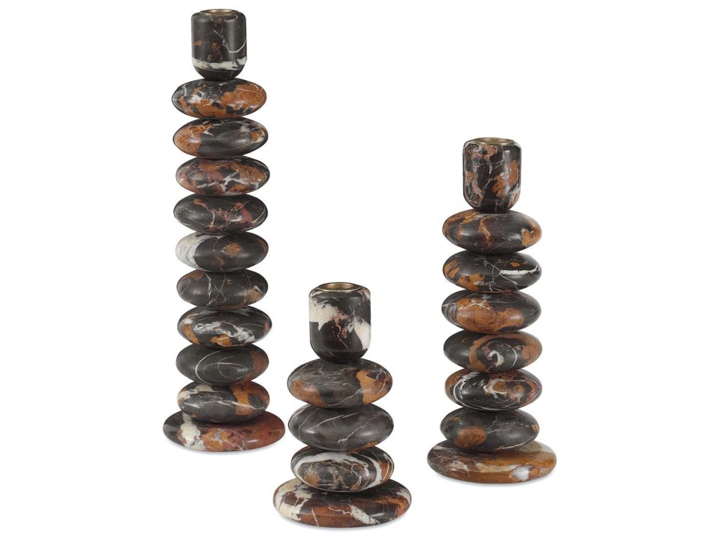 Washed Stones Candleholders, S/3 - main image