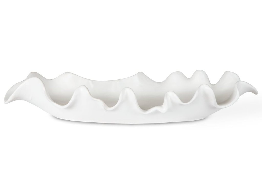 Ruffled Feathers Outdoor Bowl, White - main image