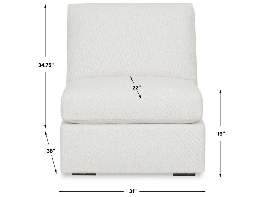 Wave Sofa, Armless - Snuggle Vanilla - image 8