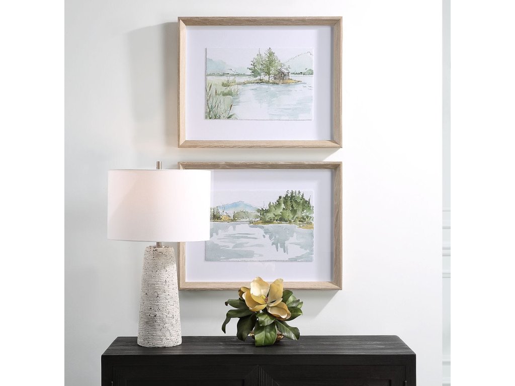 Serene Lake Framed Prints, S/2 - image 1