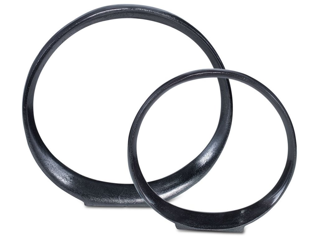 Orbits Ring Sculptures, Black Nickel, S/2 - main image