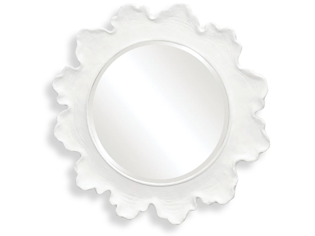 Sea Coral Round Mirror, White - main image