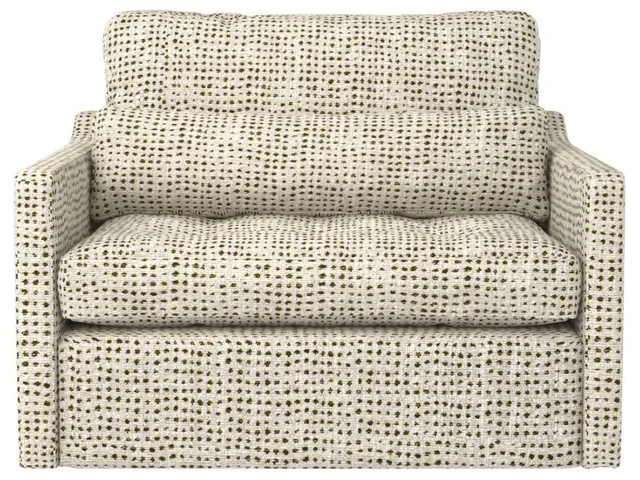 Slope Tufted Swivel Chair-And-A-Half - Dashing Olive