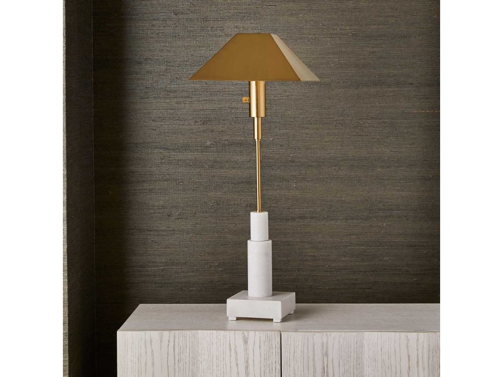 Telescope Buffet Lamp - White Marble/Brass - image 7