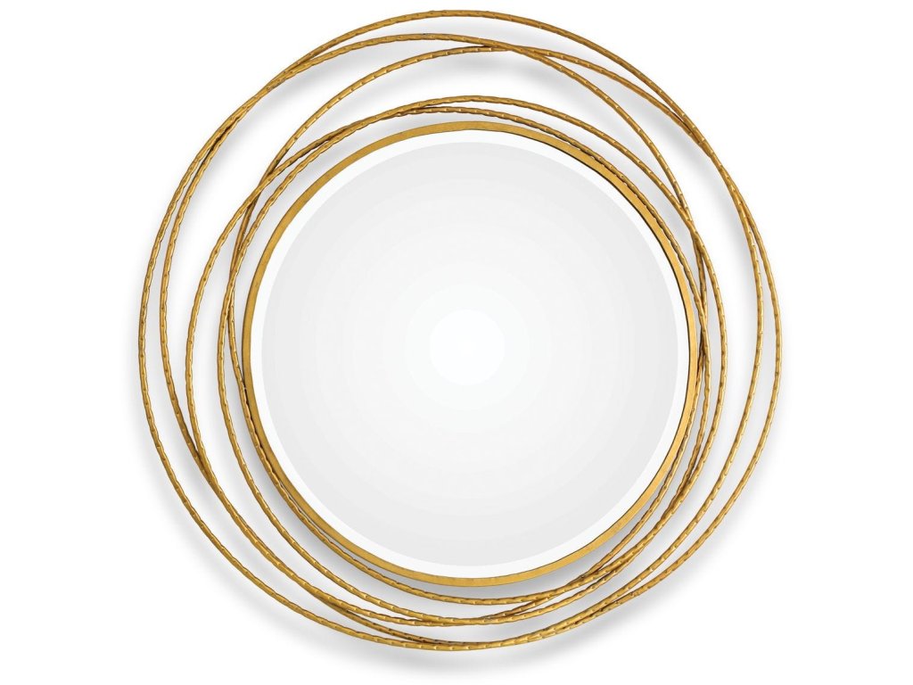 Whirlwind Round Mirror, Gold - main image