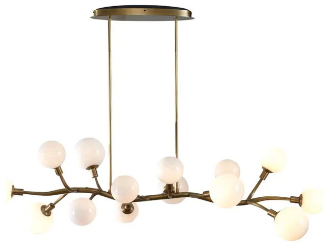 Meandering, 14 Lt Pendant - Brass