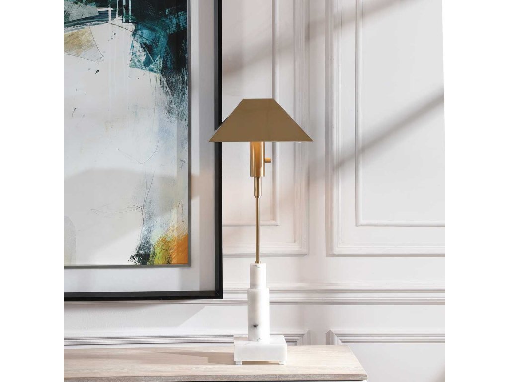 Telescope Buffet Lamp - White Marble/Brass - image 6